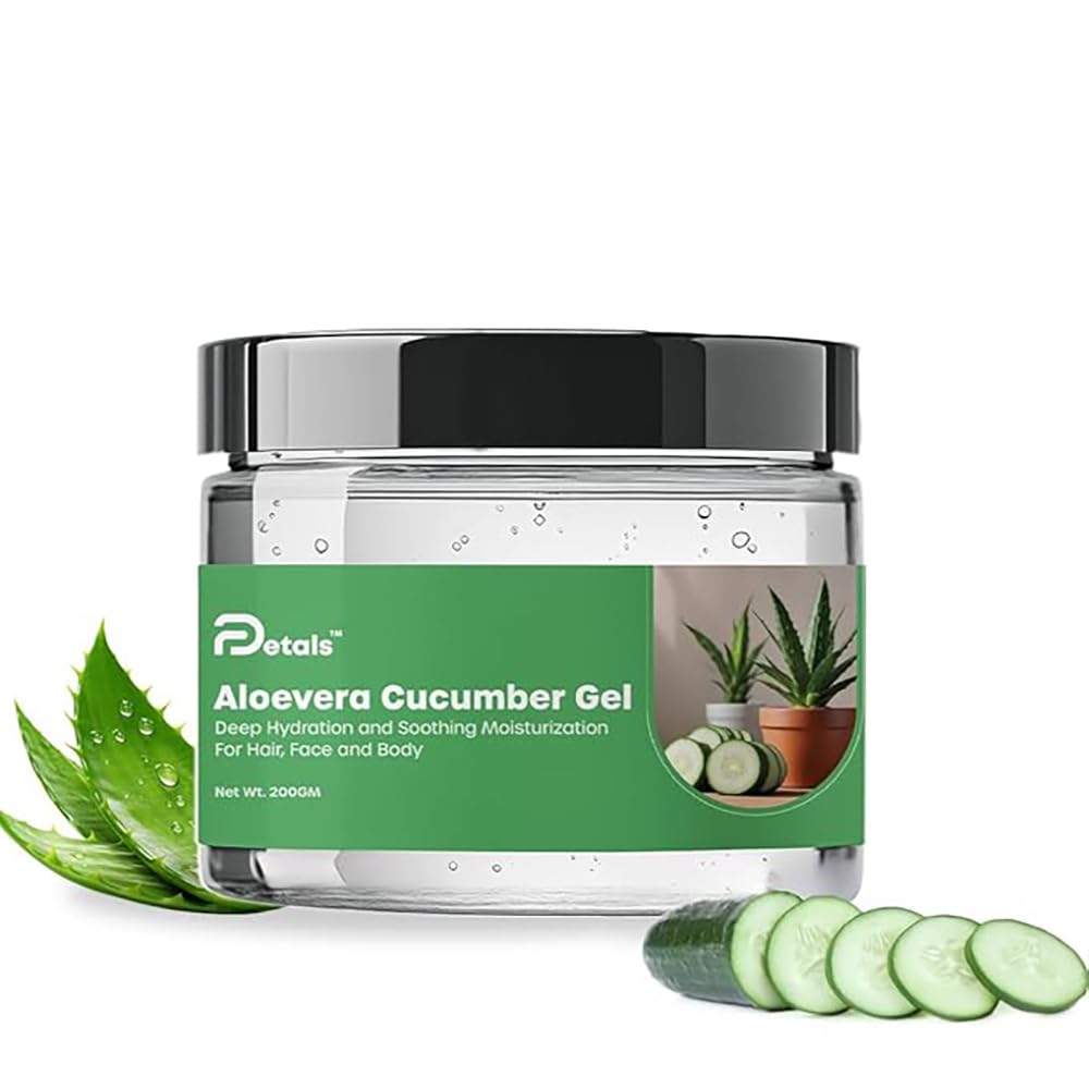 Aloe Vera Cucumber Gel for Deep Hydration and Moisturization For Hair, Face and Body (200gm) Transparent