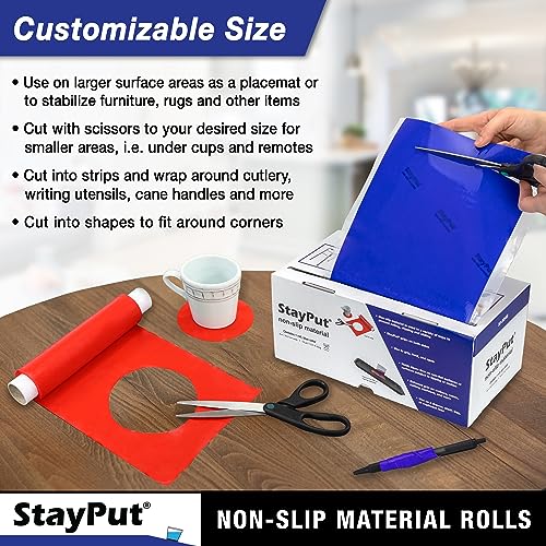 Stay Put Non-Slip Material Roll - 8" x 1 yd Black, Cut to Size Grip Liner for Daily Living Aid for Tabletop, Drawer, Crafts, Durable Skid Free Surfaces by Stay Put - Used condition - Image 3