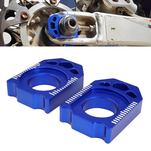 JFG RACING Motorrad Hinterachsblöcke Kettenspanner CNC für YZ125 YZ250 YZ250F YZ250X YZ250FX YZ450F WR250F WR450F WR250R WR250X -Blau
