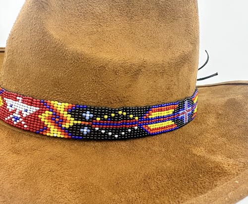 Image of Cowboy Western Beaded Hat Band Rodeo Style Handmade