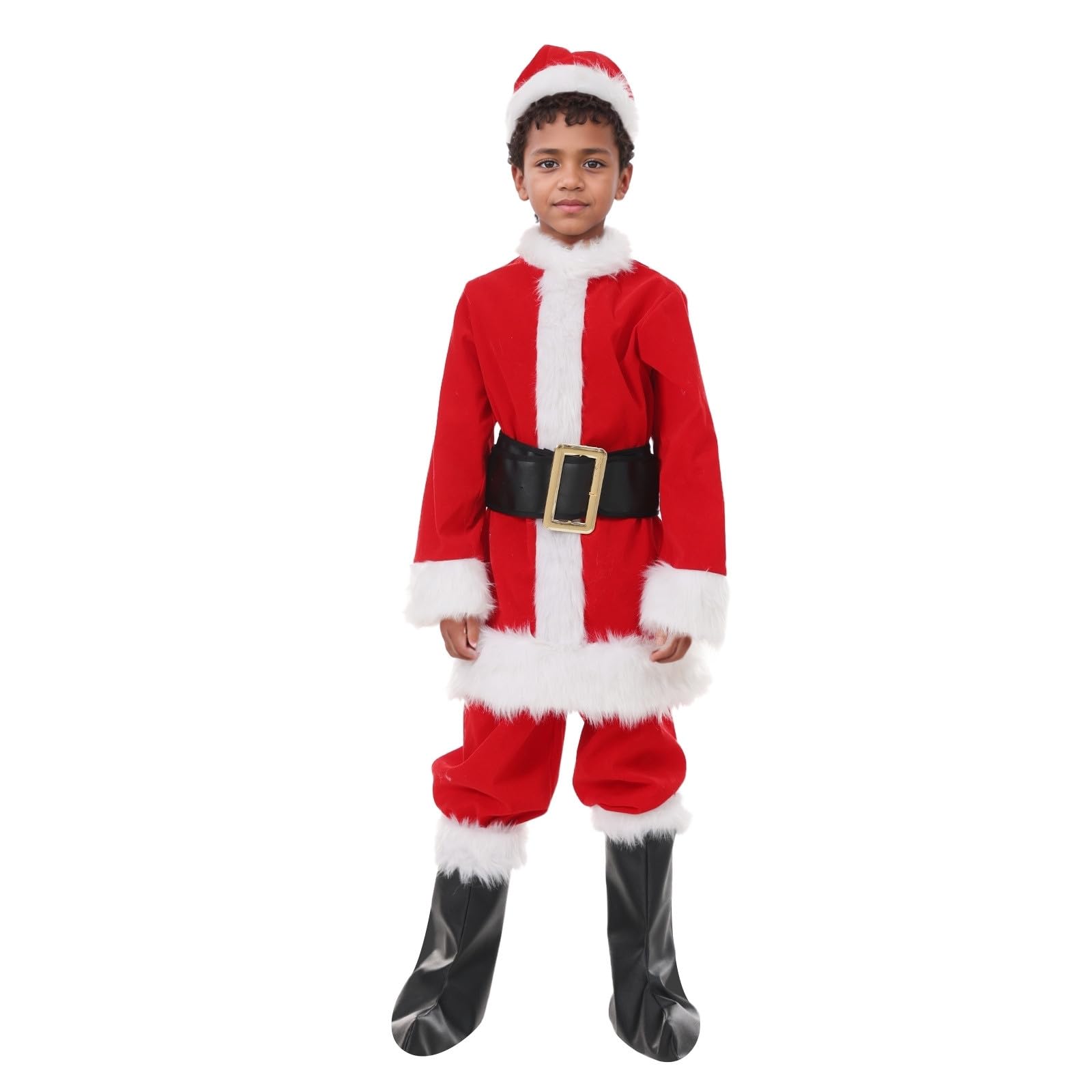 DéGuisement Halloween Enfant, Costume De NoëL Enfant pour Spectacle De FêTe Tenue De PèRe NoëL ÉLéGante en Style Cour