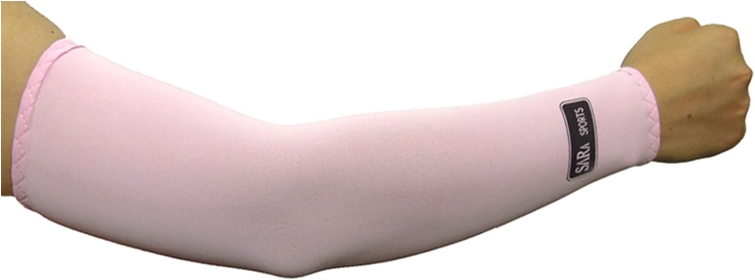 1pairs Arm Sleeves Cooling Athletic Sport Skins Sun Protective Uv Cover pink Color