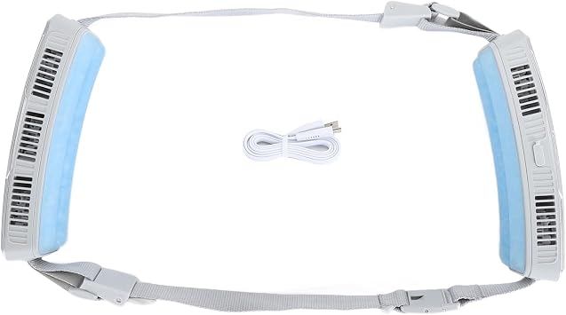 Wearable Waist Fan, Portable Waist Fan, Travel Waist Fan for Summer Work, Exercise and Various Outdoor Activities Silver Gray