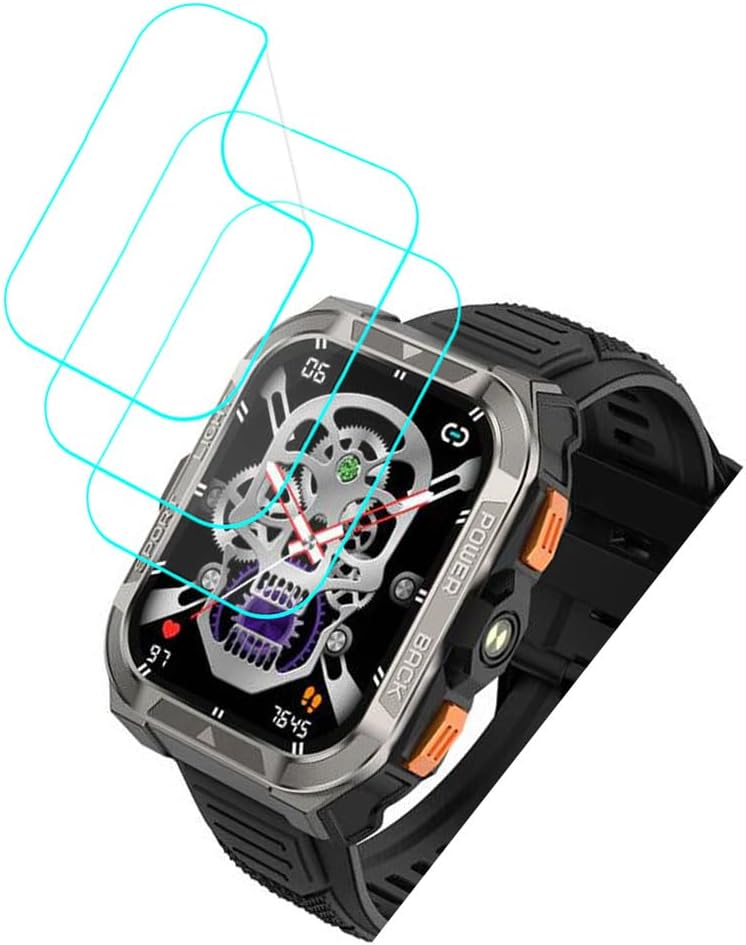 for Baolubao Military Smart Watch W80 Pro Screen Protector [3 Pack] HD Clear Soft PET Film [Anti-Fingerprint] [Anti-Scratch] [Bubble Free] Compatible for Blackview Baolubao W80 Pro Smartwatch