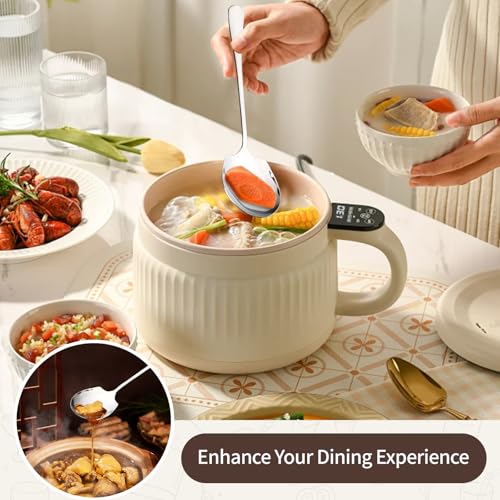 4 PCS Serving Spoon Set, Stainless Steel Serving Spoons Large, Serving Spoons Set with a 3-Wire Clip, Long Handle Table Spoons for Serving Kitchen Cooking Restaurant Banquet - Image 6