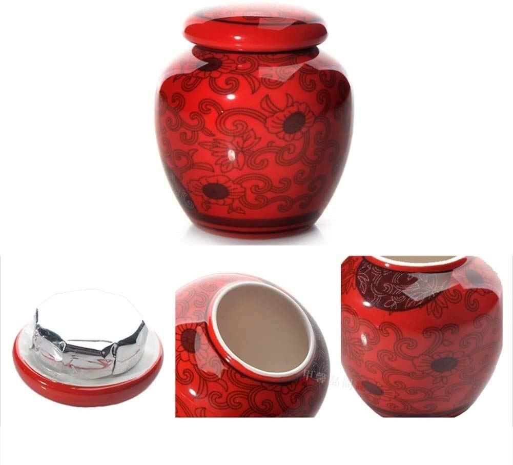 Urnas de cremación para cenizas Urna de recuerdo Urnas decorativas Urna funeraria Adultos Urnas de mascotas selladas contra la humedad Material de cerámica rojo