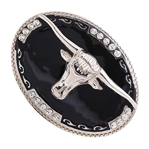 oshhni Acessórios para Cintos para Calças de Ganga de Strass Western Rodeo Longhorn Bull Belt