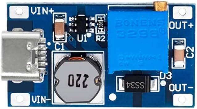 MT3608 Type C Usb 28V 2A DC Boost Modül Ayarlanabilir Voltaj Yükseltici Güç Kaynağı Step Up Dc Çevir DVM.101.380