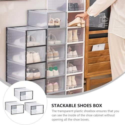 Cajas para zapatos de baloncesto transparentes apilables para armarios 5