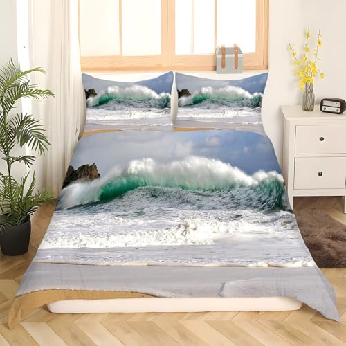 Parure de lit 240 x 260 flots en microfibre douce et finitions premium - 3