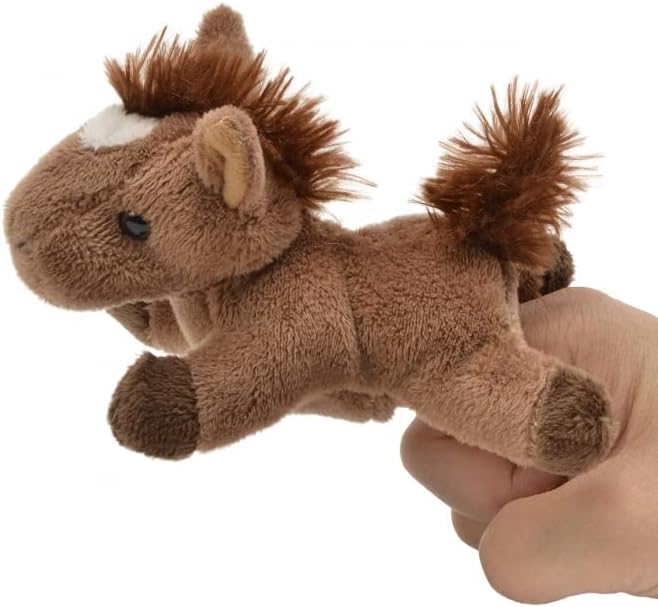 Unipak 1155HBR - Marioneta de dedo de peluche de caballo marrón, longitud de 5 pulgadas