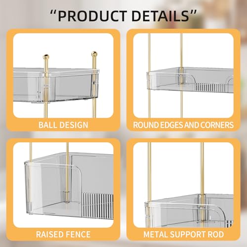 Image of Akinbas 3 Tier Bathroom Organizer Countertop Makeup Perfume Tray Skincare Organizer for Bathroom Dresser Vanity (White)