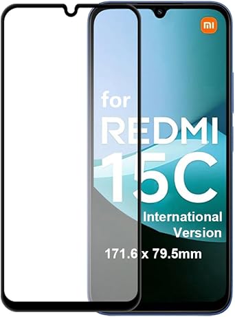 Kepuch Screen Protector Compatible for Xiaomi Redmi 15C 4G/5G International Version 171.6mm*79.5mm - Tempered Glass 2 Pack