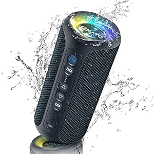 OHAYO Bluetooth Lautsprecher 40W Tragbarer Bluetooth Box mit LED Licht, Musikbox mit enormer Bass, 360° Stereo Sound, IPX7 Wassershutz, 30H Akku, 3 Modi, Kabelloser Outdoor Lautsprecher für iPhone
