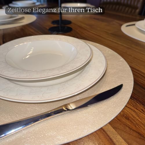 Sets de table imperméables lavables de luxe ronds Amber&Bee dorés