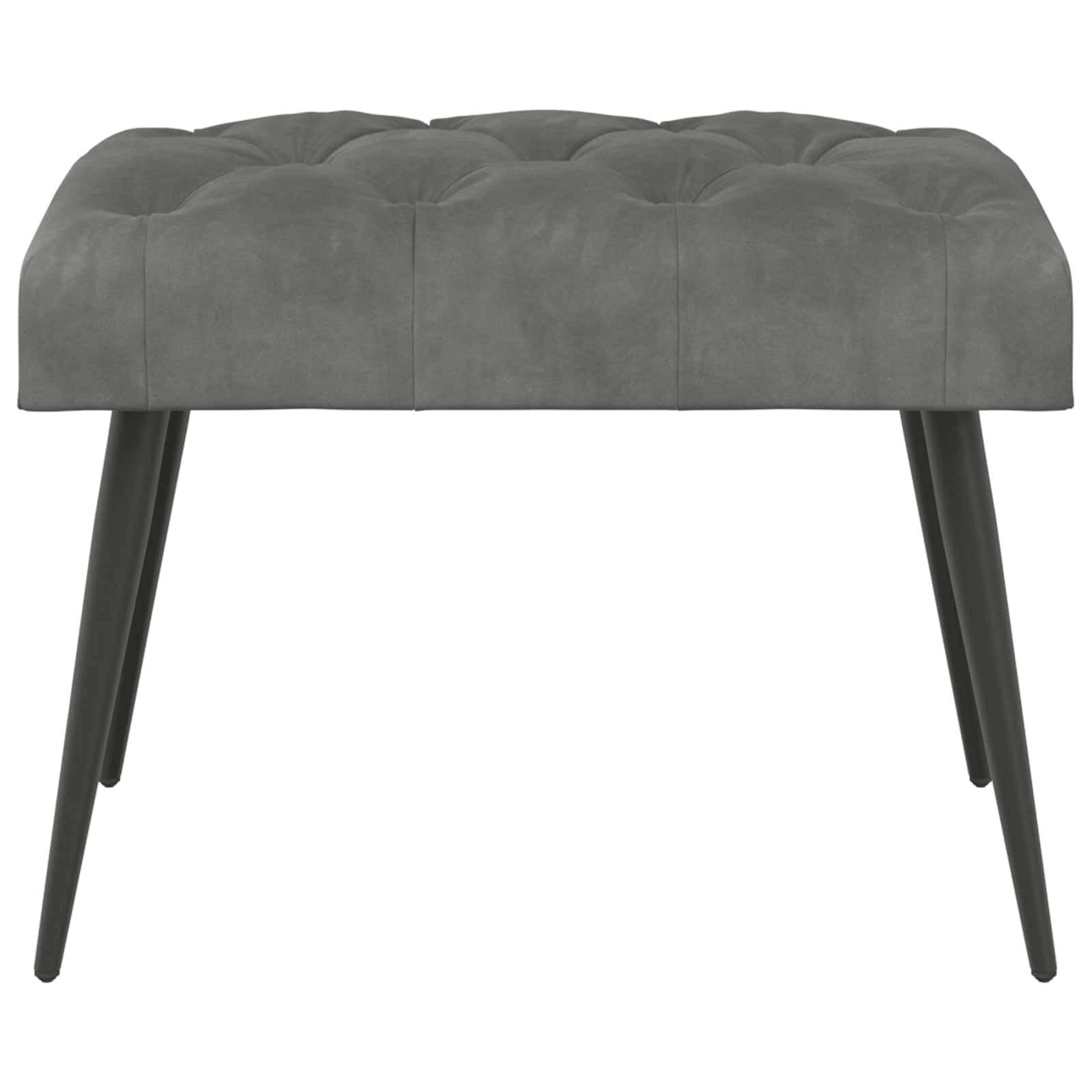 Panchina in Velluto con Bottoni Grigio Scuro 60x40x45 cm