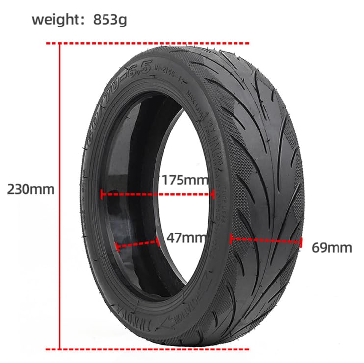 GYL 10x2.5 Inch 60/70-6.5 Self-repairing Vacuum Outer Tire Fit for Segway Ninebot Max G2 G30P G30LP G30D G30E VOLPAM SP01 Electric Scooter, Tubeless Front Rear Tyre, Durable Non-Slip Original Tyre