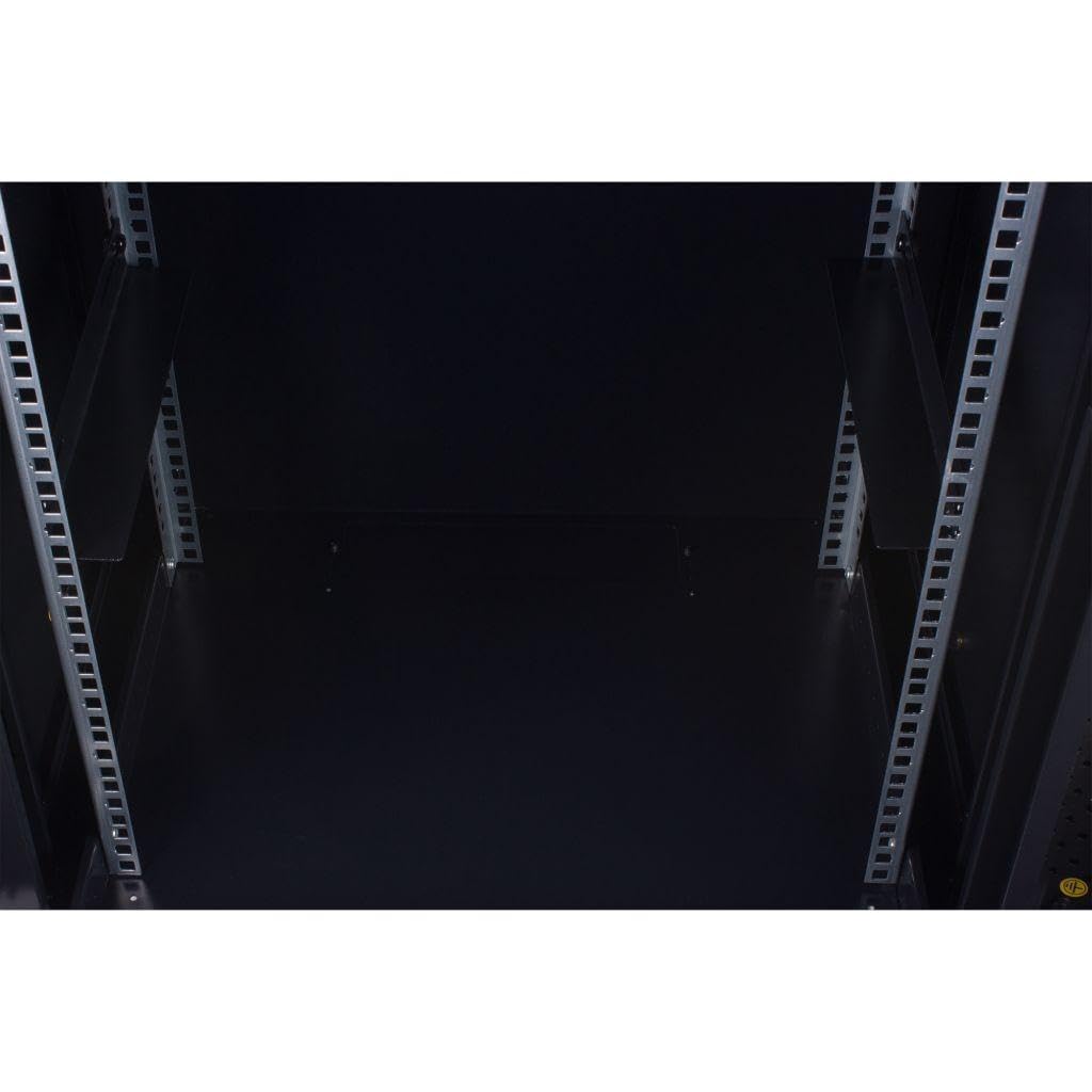 Rockstable 6HE Netzwerkschrank, Serverschrank - 19 Zoll Wandmontage - (BxTxH) 600x440x370mm mit Glastür - Schwarz - Abschließbar - Vormontiert - Traglast 60kg