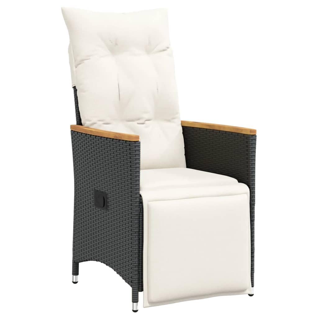 Set bistrot da giardino, 5 pezzi, colore: Nero Poli