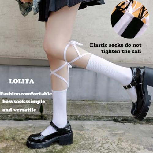 Ruffle Socks for Women Cute Fun Frilly Crew Socks Casual Cotton Novelty Girls Dress Jean Skirt Calf Sock 2Packs2