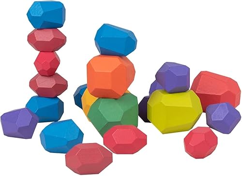 TACY Juegos de apilamiento para niños, juego de bloques de equilibrio de arco iris, bloques de equilibrio, construcción de educación temprana,