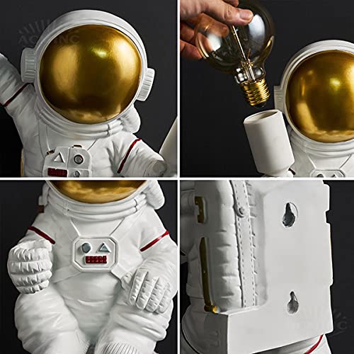 ACMHNC Applique Da Parete Per Bambini Con Interruttore E Spina, Moderna Astronauta Lampada Da Parete Per Cameretta Con Cavo 1,5 M,Deco E27 Illuminazione Da Parete Interni Per Ragazza E Ragazzo,Bianca - Image 5
