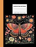  Ebon Skies Butterfly Composition Notebook College Ruled  Aesthetic Notebooks for School  Girls, Teens, Women, Teachers and College Students: Orange and Beige Wings Journal