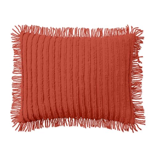 Image of BrylaneHome Chenille 100% Cotton Sham - King, Burnt Orange
