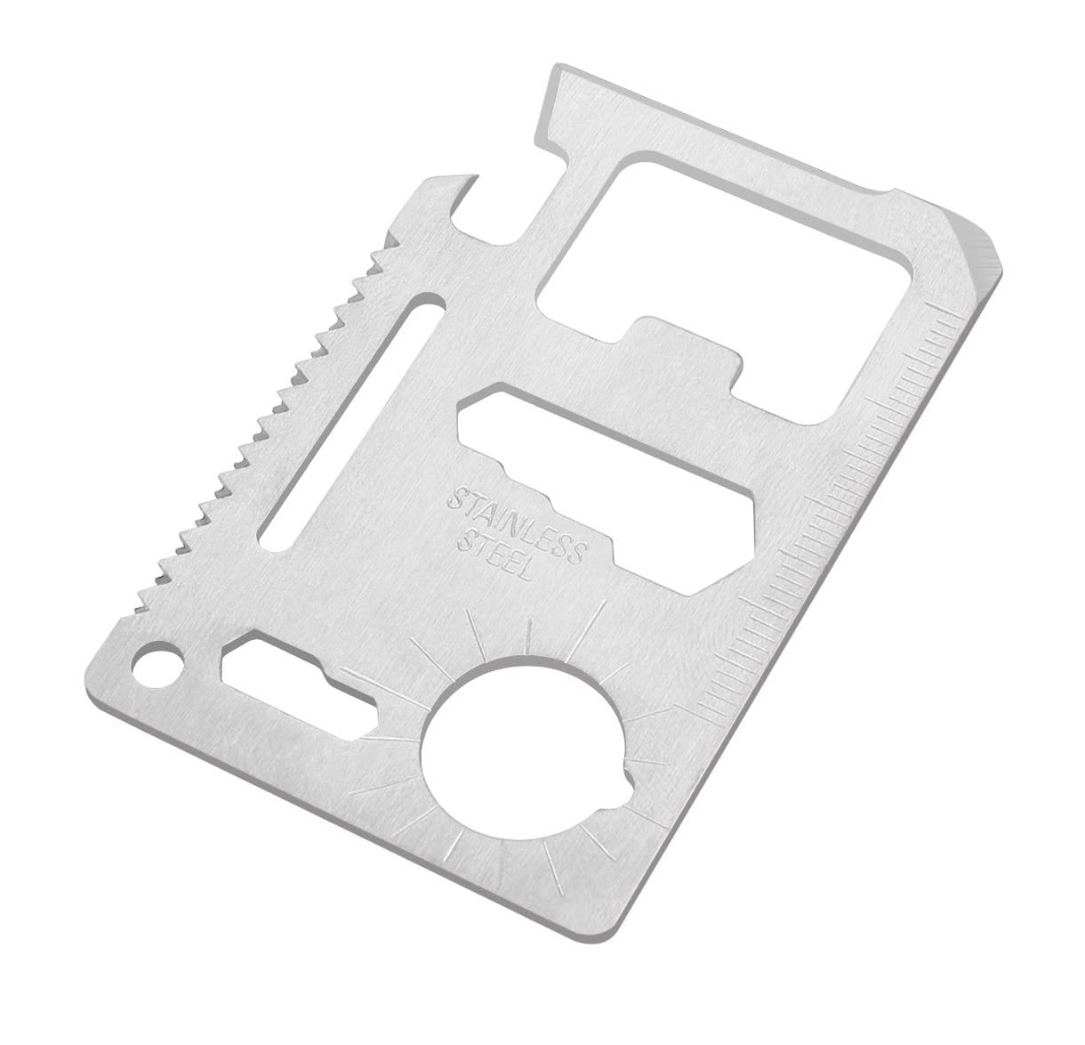 Stainless Steel Heavy Duty 11 in 1 EDC Survival Credit Card Multitool - Portable, Multiple Uses - Wrench, Saw Blade, Can Opener, Cutting Edge, Ruler, Flat Screwdriver, etc. (B09JC1VTMT) Amazon Price History, Amazon Price Tracker