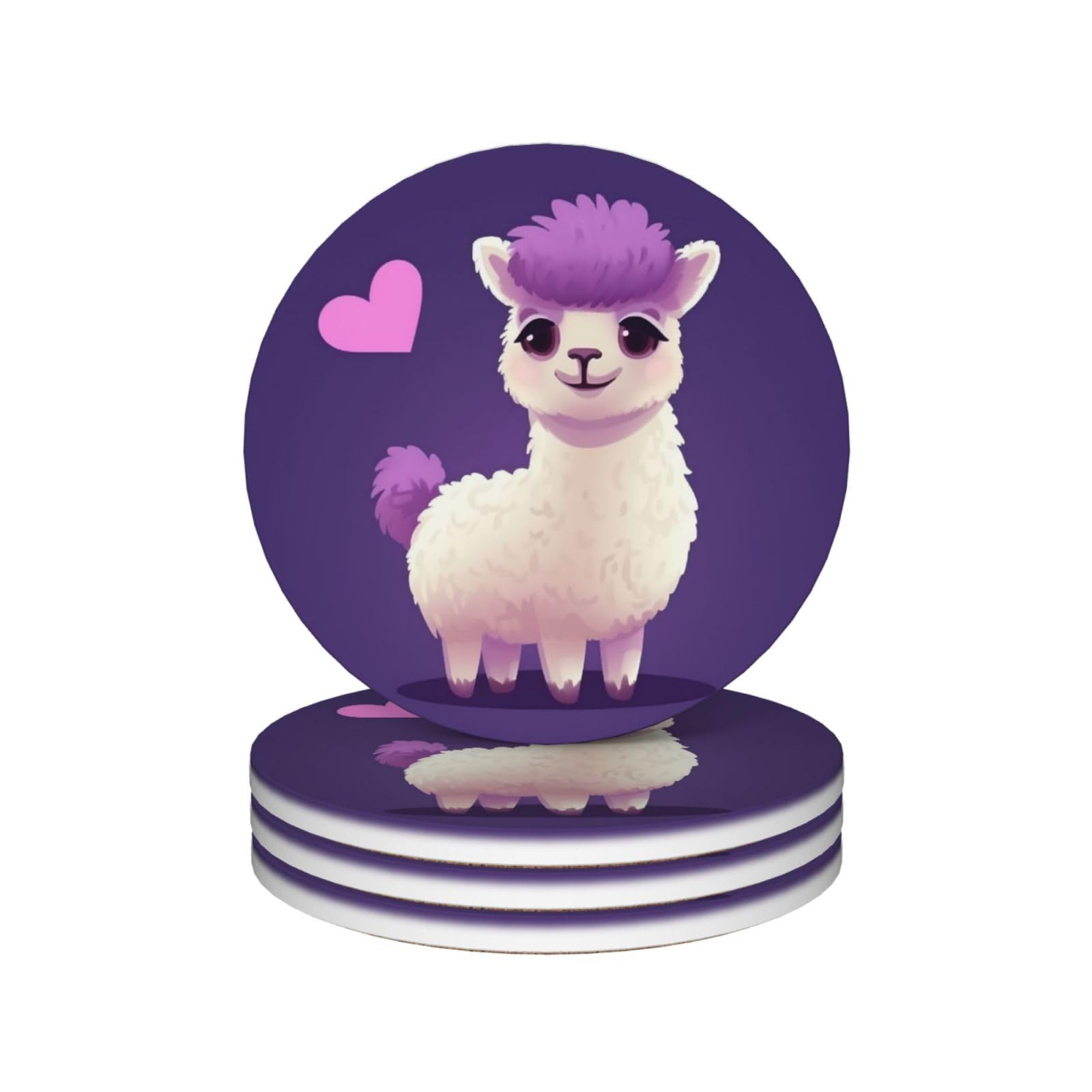 Dessous de verre Alpaga violet en céramique, une idée cadeau utile pour la maison