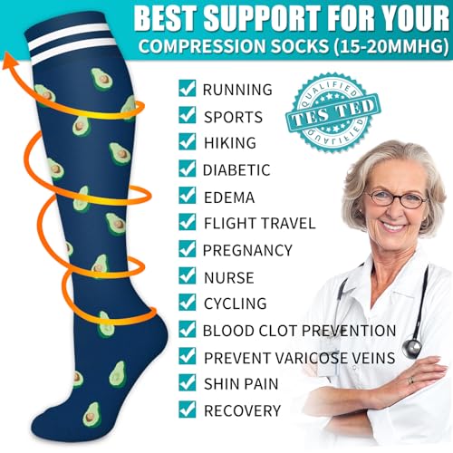 Image of Copper Compression Socks for Women & Men (6 pairs) - Best Support for Nurses, Running, Hiking, Recovery
