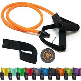 TRIBE Single Resistance Bands Set, Exercise Bands, Workout Bands with Fitness Band, Handles, Door Anchor & eBook for Resistance Training, Physical Therapy, Gym & Home Workout Gear. One Single Band Set