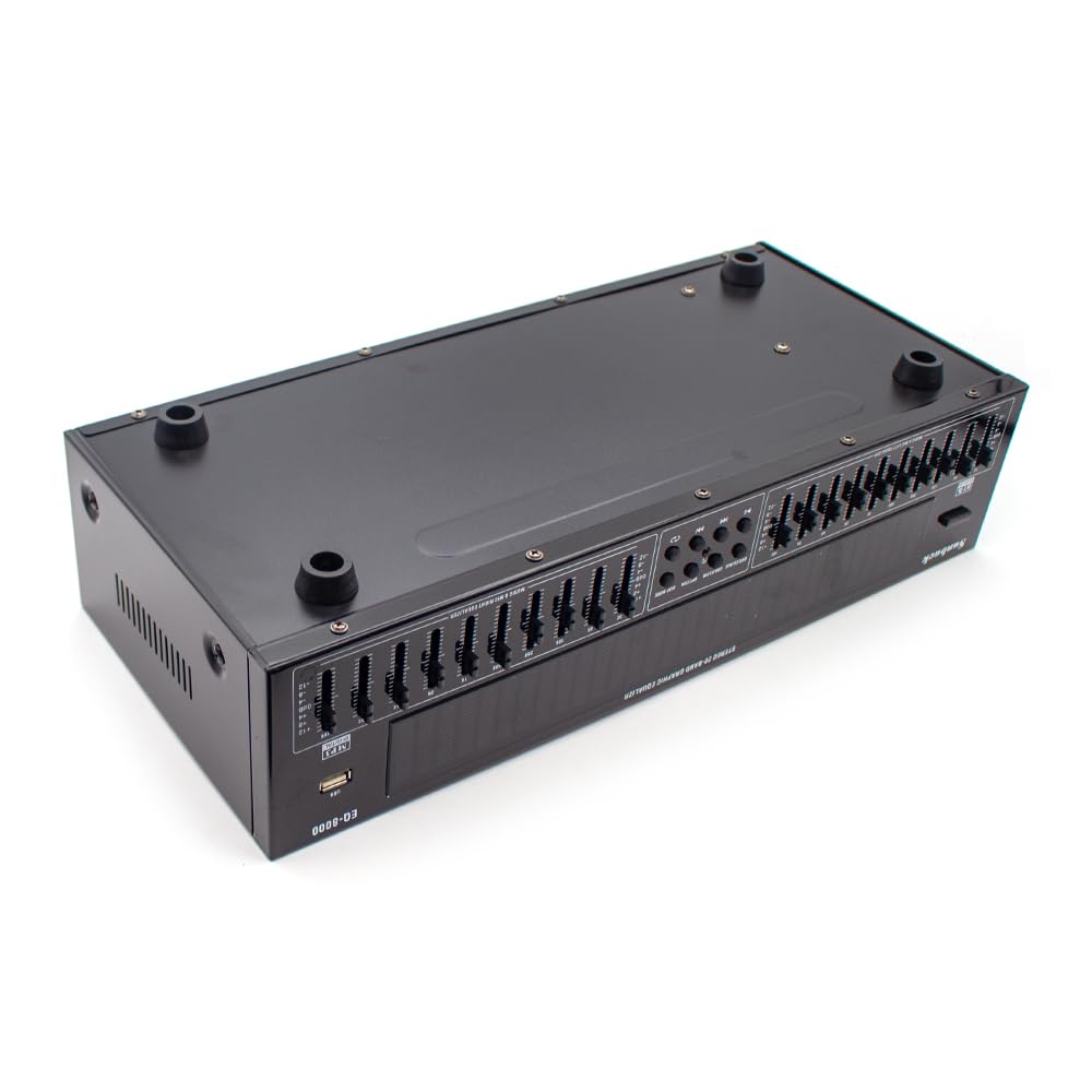 Professioneller EQ8000 Audioprozessor EQ Equalizer, Bluetooth 5.4, Optischer/Koaxialer Decoder, USB-Hi-Fi-Vorverstärker mit Fernbedienung