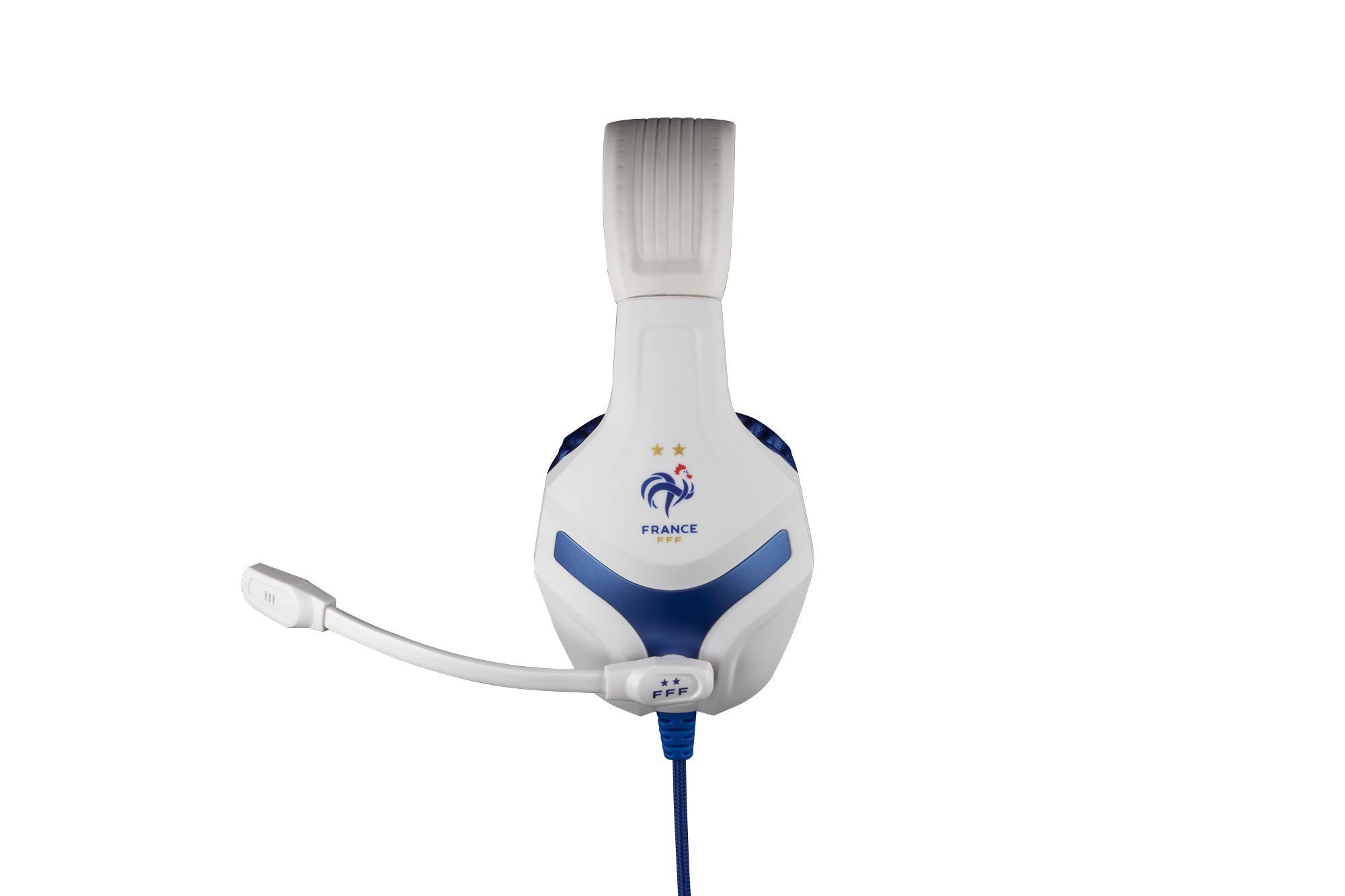 Konix FFF Casque Gaming Filaire PS-400 pour PC, PS4, PS5, Switch et Xbox - Microphone 45° - Câble 1,5 m - Prise Jack 3,5 mm - Blanc et Bleu