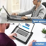 TECKNET Laptop Kühlpads, Laptop Kühler für 12-17 Zoll, Cooling Pad Notebook Cooler Ständer Kühlpad Kühlmatte, 2 USB-Ports, 3 Lüfter mit LEDs(Blau+Schwarz)