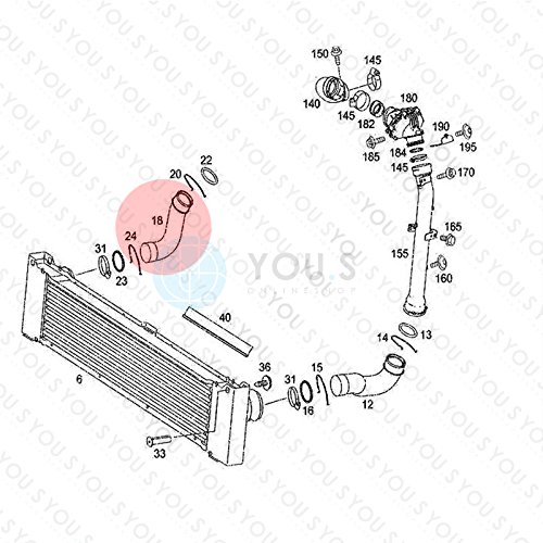 YOU.S Original 6395281782 Ladeluftschlauch Innendurchmesser ca. 50  