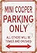 Mini Cooper Parking ONLY Blechschilder, Metall Poster, Retro Warnschild Schilder Blech Blechschild Malerei Wanddekoration Bar Geschäft Cafe Garage