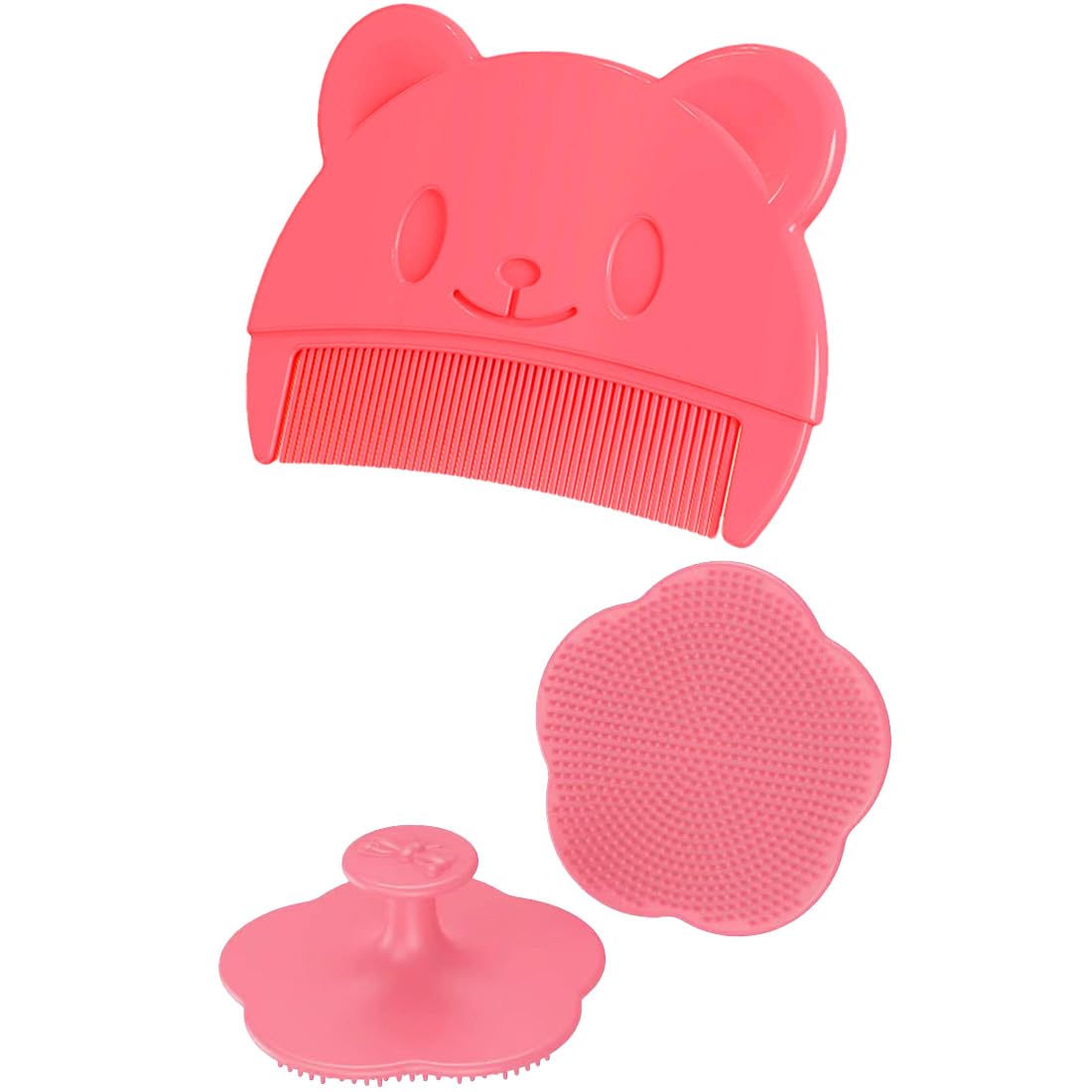 2 Pezzi Pettine Neonato, pettine crosta lattea neonato Pettine Crosta Lattea Spazzola e Pettine Neonato Pazzola per Bambini In Silicone per Pettinare i Capelli per Neonati e Bambini Piccoli