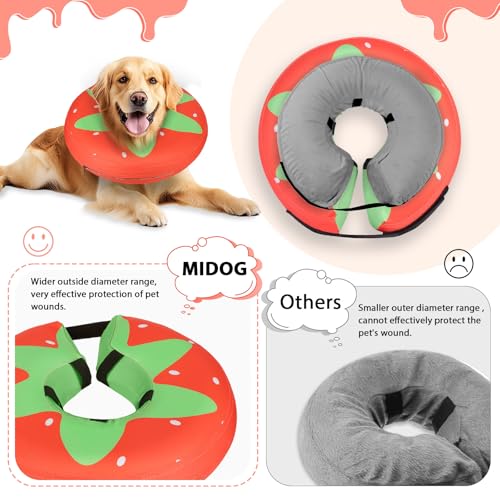 Image of MIDOG Inflatable Dog Cone, Donut Recovery Collar After Surgery, Large+
