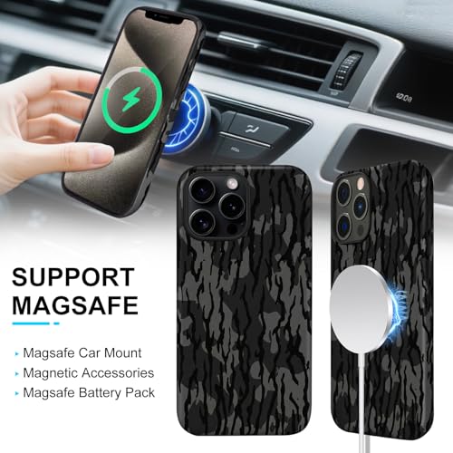 Magnetic for iPhone 12 Pro Max Case Camo Phone Case, Gray Black Camouflage by flewfun - Used condition - Image 4