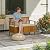 Outsunny Outdoor Bench with Storage Box, 28 Gallon Outdoor Storage Bench, Acacia Wood Garden Seat with Cushion, 2 Seater Patio Furniture for Park, Balcony, Teak