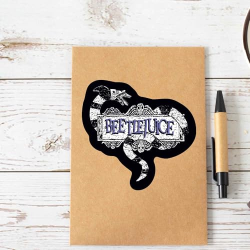 Image of Beetlejuice Spooky Adhesive Vinyl Decal - Vintage Beetlejuice Sticker for Car, Water Bottle or Laptop