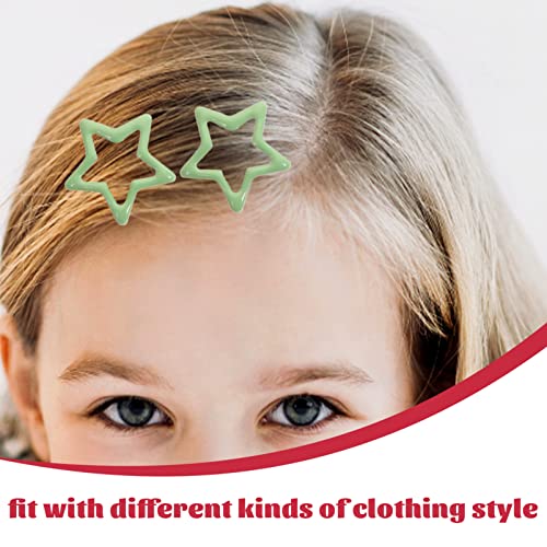 Beavorty 20Pcs Metal Snap Hair Clips Girls Cute Solid Candy Color Barrettes Star For Girls Women Kids Hair Accessories #TOP2
