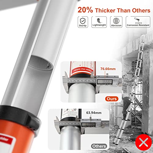 Luisladders Aluminum Telescoping Ladder Telescopic Extension Ladder 330 Pound Capacity One-Button Retraction thumb #2