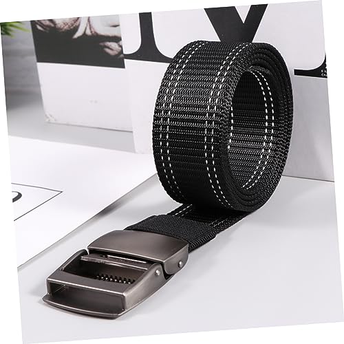 Adjustable Canvas Waist Belt with Plastic Buckle Lightweight and Breathable Tactical Webbing for Men and Women for Outdoor Training and Daily Wear Black2