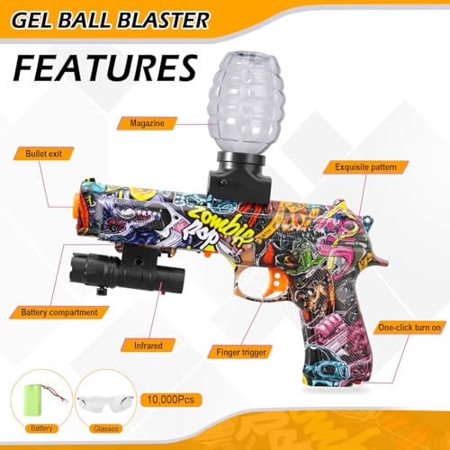 Gel Ball Blaster, Eletric Gel Blaster Toy, High Speed 12 Rounds per Second, Backyard Gun & Outdoor Activities, Ages 14+
