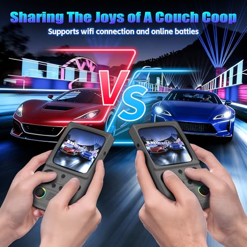 Image of R36TMAX Retro Handhled Game Console, 4.0 Inch Retro Gaming Console with 4000mAh Battery, 128GB TF Card with Video Games, Portable Retro Game Console Supports WiFi Networked Fighting, Gray
