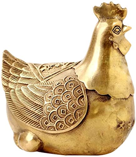 Cadeau de bureau original avec cette statue de poule porte-bonheur et fortune