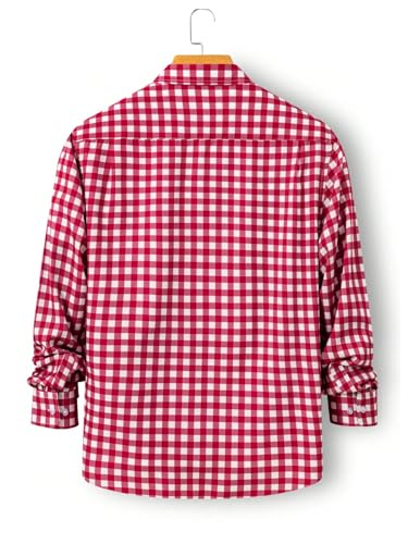 Men's Plaid Dress Shirts Checkered Long Sleeve Business Casual Button Down Shirts2