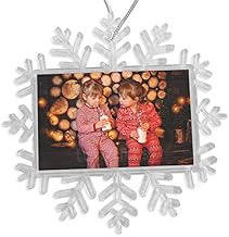 Turquoise Personalised Photo Christmas Xmas Tree Snowflake Bauble Decoration Ornament Gift (Pack of 1)